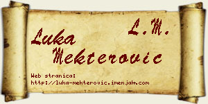 Luka Mekterović vizit kartica